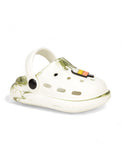 Marble Look Ice Cream Applique Anti-Slip Clogs - White