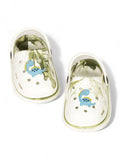 Marble Look Dinosaur Applique Anti-Slip Clogs - White