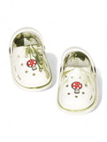 Marble Look Mushroom Applique Anti-Slip Clogs - White
