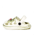 Marble Look Mushroom Applique Anti-Slip Clogs - White