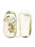 Marble Look Hot Air Balloon Applique Anti-Slip Clogs - White