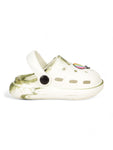 Marble Look Hot Air Balloon Applique Anti-Slip Clogs - White