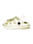 Marble Look Hot Air Balloon Applique Anti-Slip Clogs - White