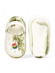 Marble Look Smily Applique Anti-Slip Clogs - White