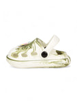 Marble Look Smily Applique Anti-Slip Clogs - White