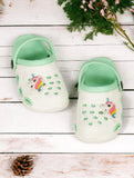 Unicorn Applique Anti-Slip Clogs - Cream