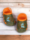 Dinosaur Applique Anti-Slip Clogs - Green