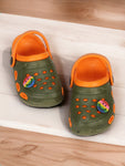 Smily Applique Anti-Slip Clogs - Green