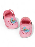 Dinosaur Applique Anti-Slip Clogs - Pink