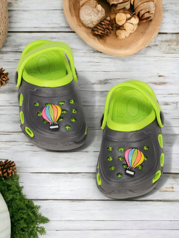 Hot Air Balloon Applique Anti-Slip Clogs - Green