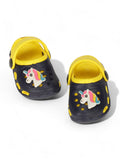 Unicorn Applique Anti-Slip Clogs - Black