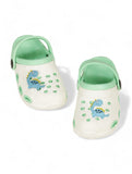 Dinosaur Applique Anti-Slip Clogs - Cream