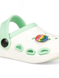 Smily Applique Anti-Slip Clogs - Cream