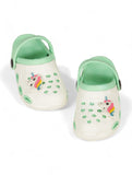 Unicorn Applique Anti-Slip Clogs - Cream
