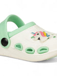 Unicorn Applique Anti-Slip Clogs - Cream