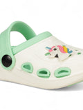 Unicorn Applique Anti-Slip Clogs - Cream