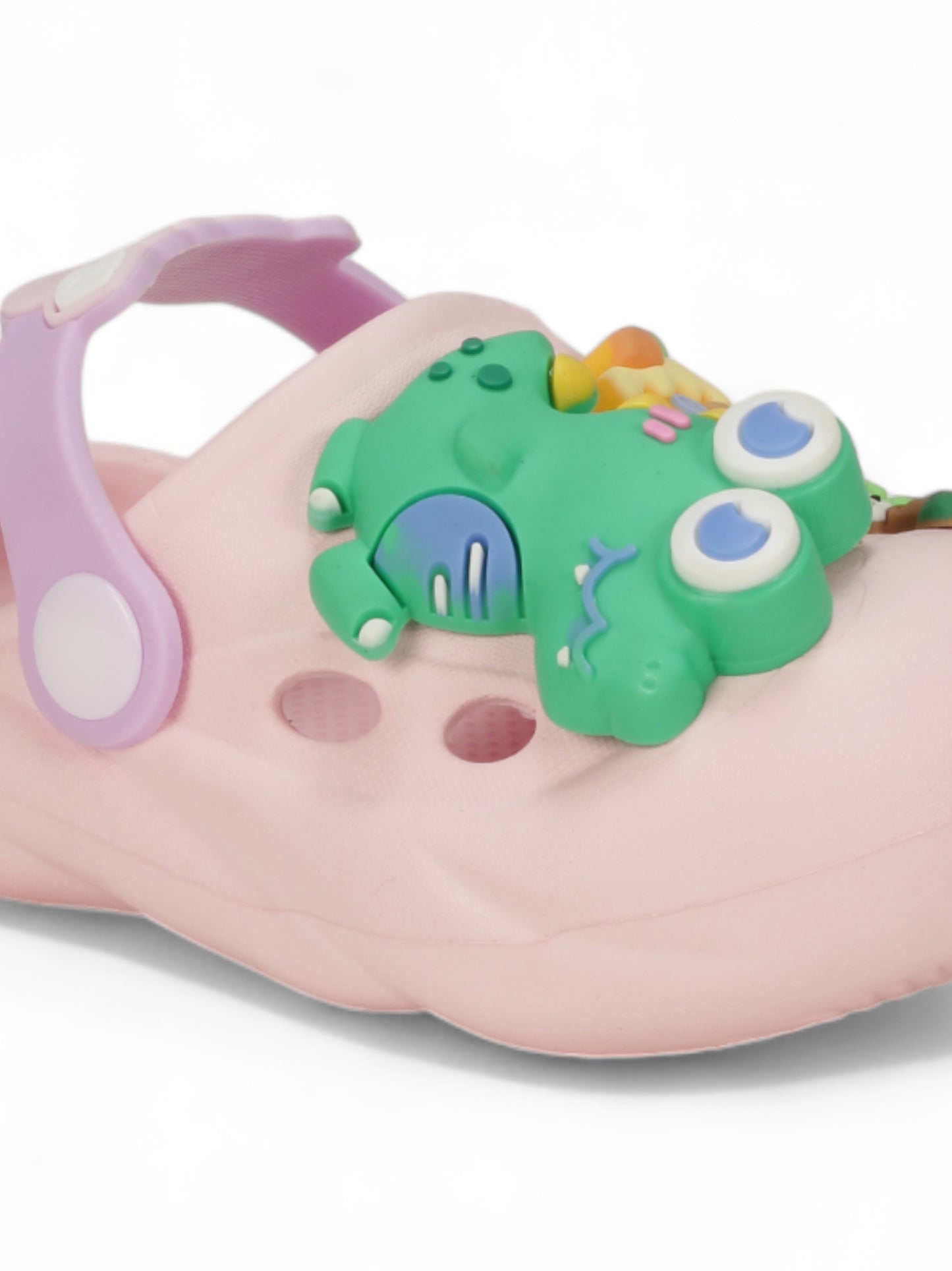 Dinosaur Applique Anti-Slip Clogs - Pink