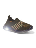Sports Slip On Shoes With Led Light - Green