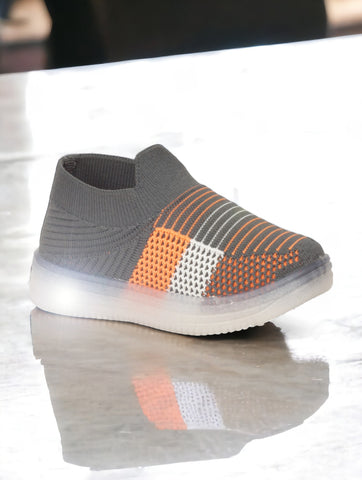 Casual Slip On Shoes With Led Light - Grey