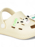Dog Applique Anti-Slip Clogs - Cream