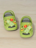 Bear Applique Anti-Slip Clogs - Green