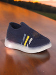 Casual Slip On Shoes With Led Light - Navy Blue