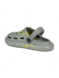 Marble Look Dinosaur Applique Anti-Slip Clogs - Grey