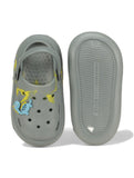 Marble Look Dinosaur Applique Anti-Slip Clogs - Grey