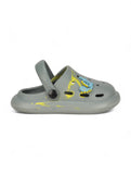 Marble Look Dinosaur Applique Anti-Slip Clogs - Grey