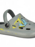 Marble Look Dinosaur Applique Anti-Slip Clogs - Grey