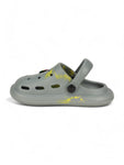 Marble Look Smily Applique Anti-Slip Clogs - Grey