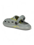 Marble Look Smily Applique Anti-Slip Clogs - Grey