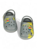 Marble Look Smily Applique Anti-Slip Clogs - Grey