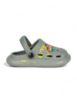 Marble Look Smily Applique Anti-Slip Clogs - Grey