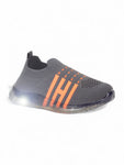 Sports Slip On Shoes With Led Light - Grey