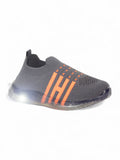 Sports Slip On Shoes With Led Light - Grey