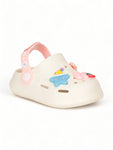 Rabbit Applique Anti-Slip Clogs - Cream