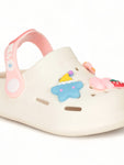 Rabbit Applique Anti-Slip Clogs - Cream