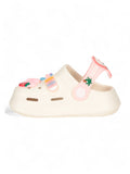 Rabbit Applique Anti-Slip Clogs - Cream