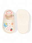 Rabbit Applique Anti-Slip Clogs - Cream
