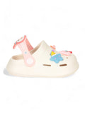 Rabbit Applique Anti-Slip Clogs - Cream