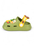 Bear Applique Anti-Slip Clogs - Green