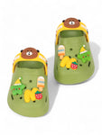 Bear Applique Anti-Slip Clogs - Green