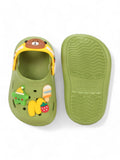 Bear Applique Anti-Slip Clogs - Green