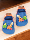 Bear Applique Anti-Slip Clogs - Navy Blue