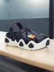 Ice Navy Blue Applique Anti-Slip Clogs - Navy Blue