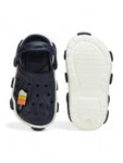 Ice Navy Blue Applique Anti-Slip Clogs - Navy Blue