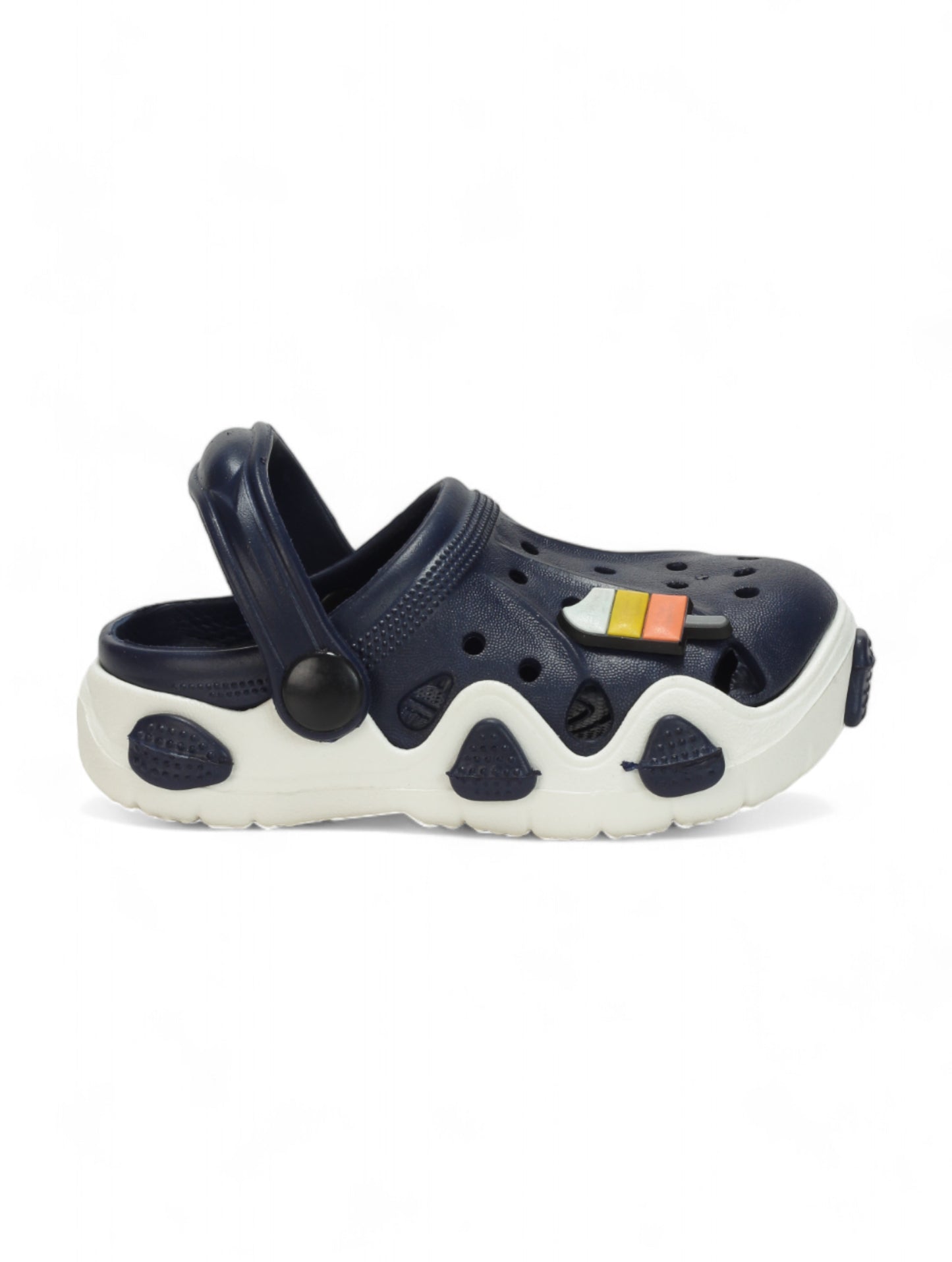 Ice Navy Blue Applique Anti-Slip Clogs - Navy Blue