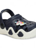 Unicorn Applique Anti-Slip Clogs - Navy Blue