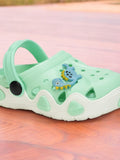 Dinosaur Applique Anti-Slip Clogs - Green